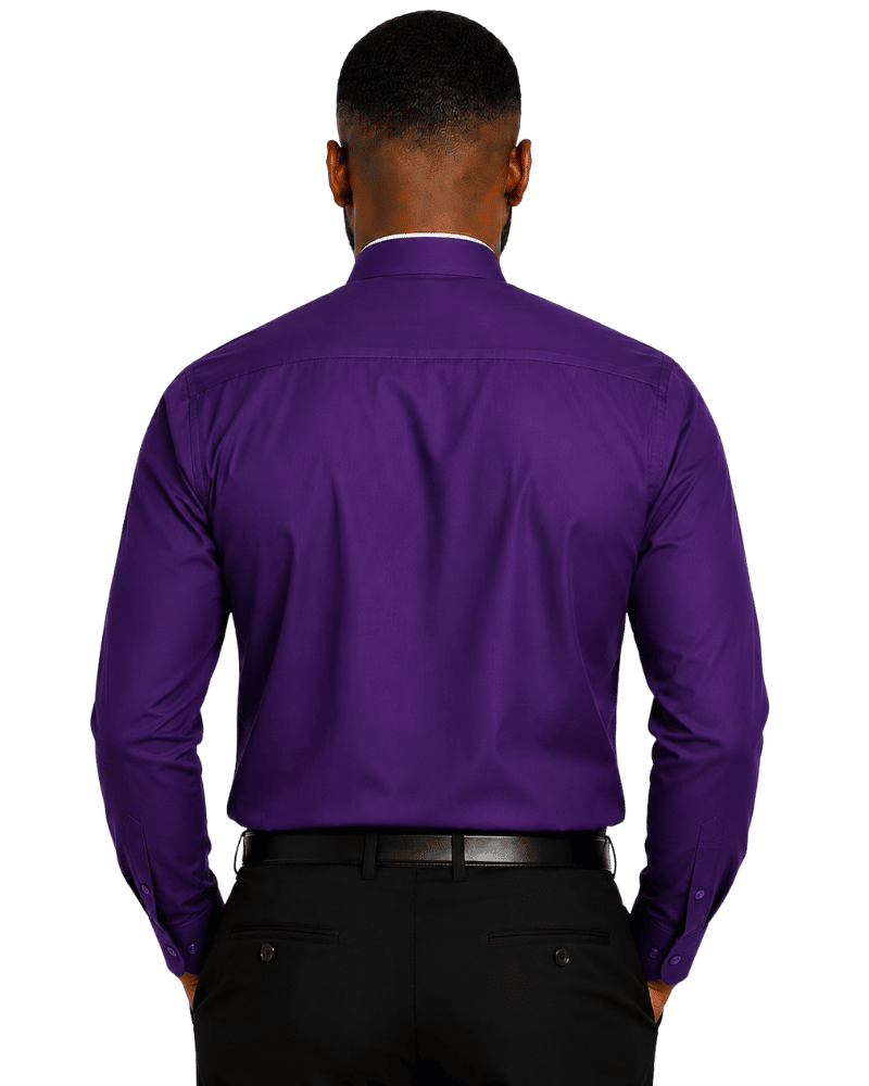 Men's Purple Collar Clergy Shirt Full Sleeve