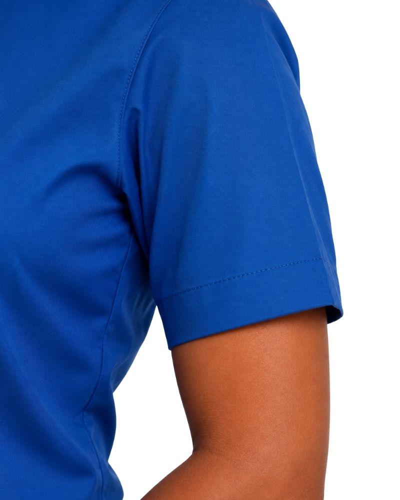 Royal Blue Half Sleeves Bended Collar Clergy Shirt