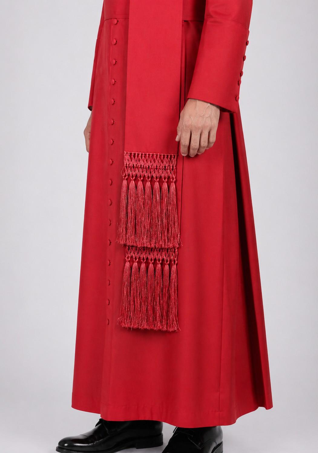 Red cassock on a white background