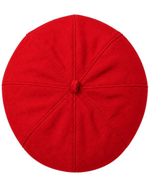 A clergy zucchetto cap shown from a top-down view on a white background.