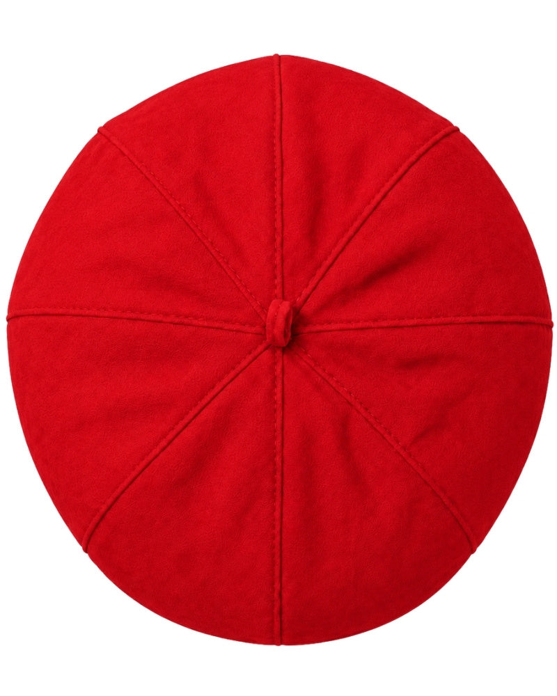 A clergy zucchetto cap shown from a top-down view on a white background.