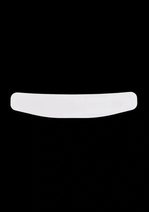 White rectangular collar on a black background