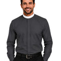 Men's Charcoal Bended Collar Clergy Shirt