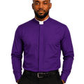 Men's Purple Collar Clergy Shirt Full Sleeve