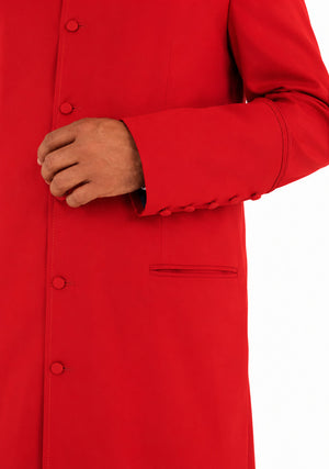 Red robe with buttons on a white background