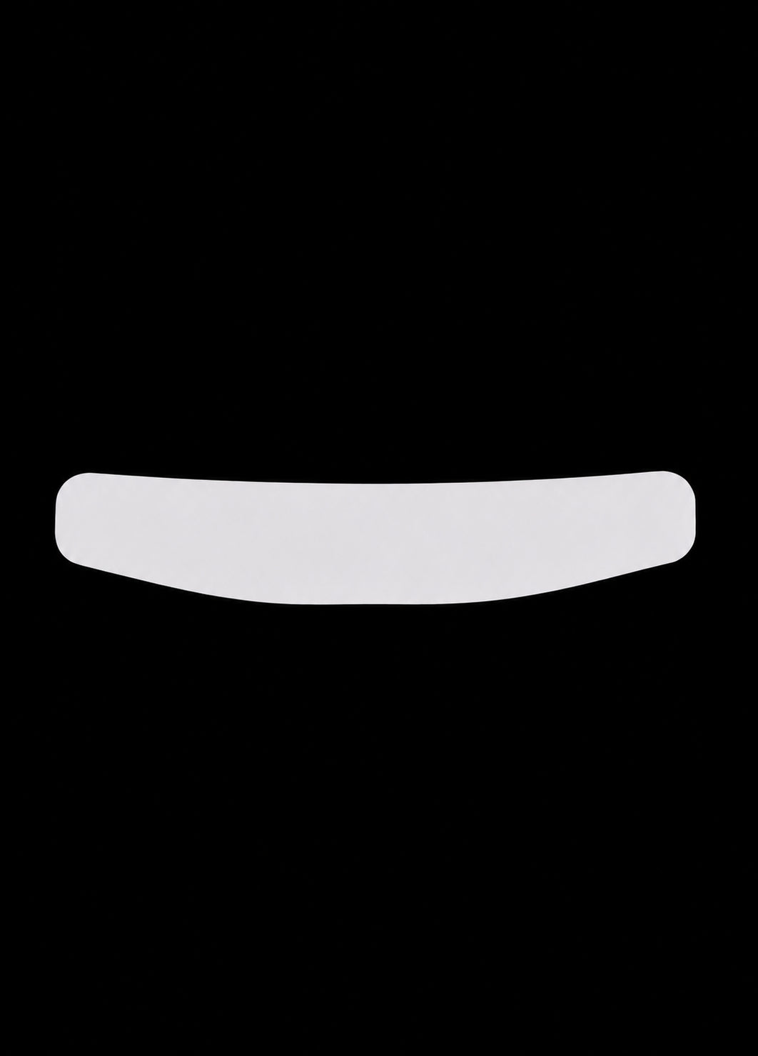 White rectangular collar on a black background
