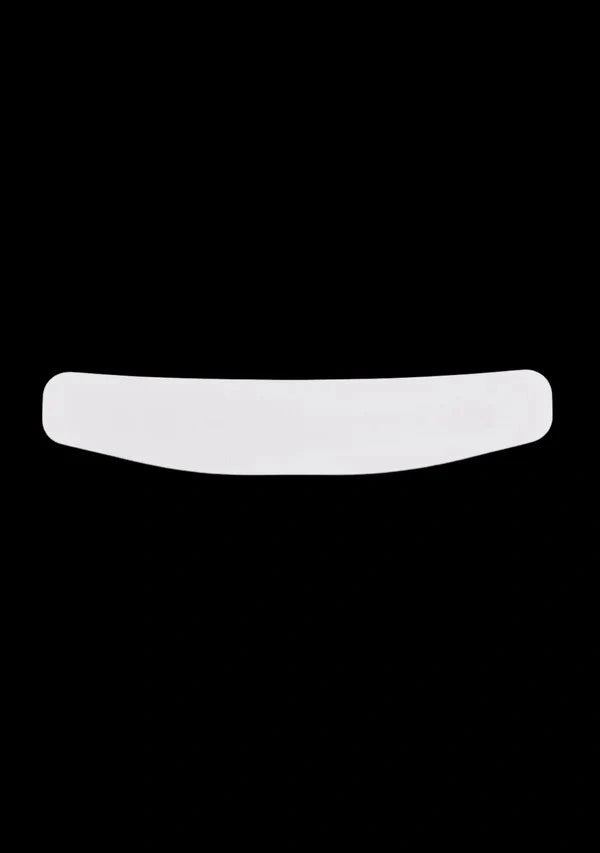 White rectangular collar on a black background