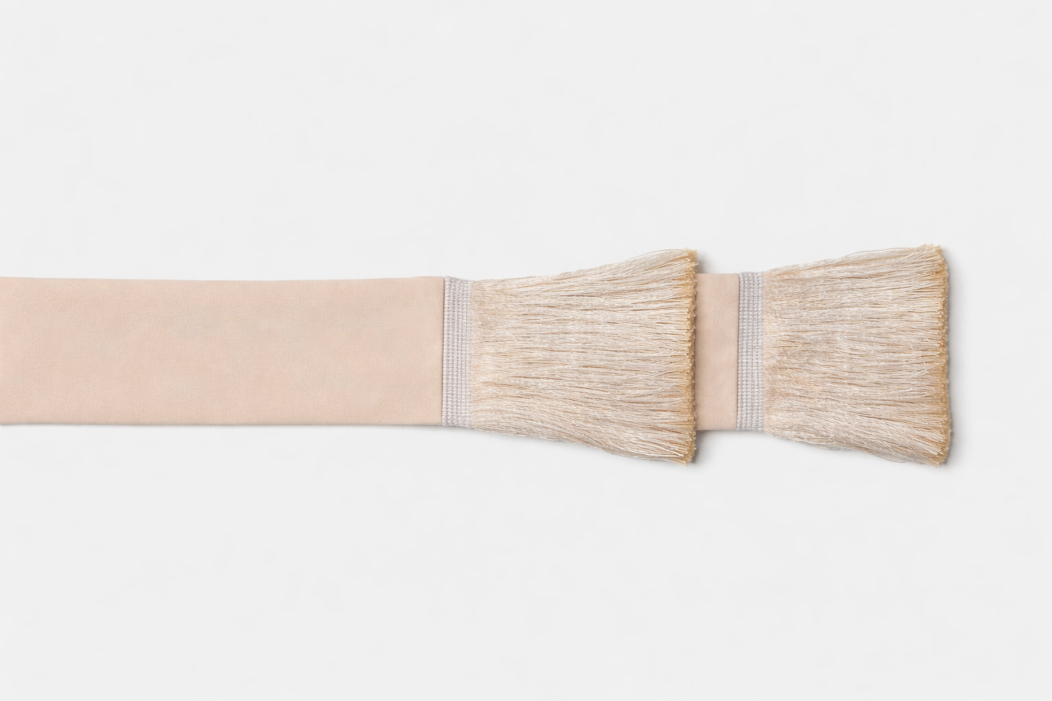 Beige sash on a white background