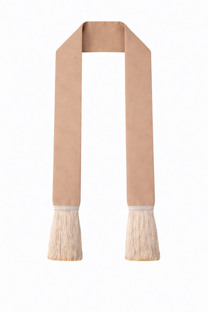 Beige sash with trim on a white background